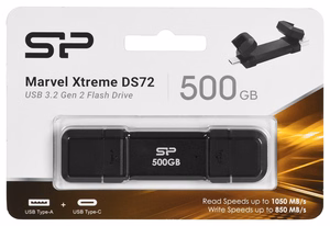 Silicon Power DS72 USB atmintinė 500 GB USB Type-A / USB Type-C 3.2 Gen 2 (3.1 Gen 2) juoda