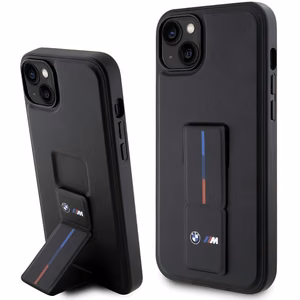 BMW Grip Stand Hot Stamp Case for iPhone 14 Plus / 15 Plus - Black