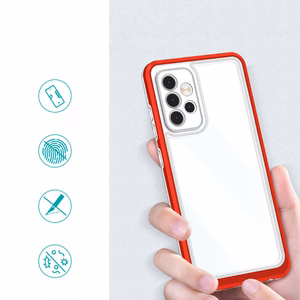 Clear 3in1 dėklas telefonui Samsung Galaxy A73 rėmelio gelis raudona