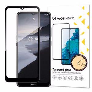 Wozinsky Tempered Glass Full Glue Super Tough Apsauginis stiklas viso ekrano su rėmeliu, Case Friendly Nokia 2.4 juodas