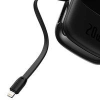 Maitinimo baterija "Baseus Qpow PRO" su "Lightning" laidu, USB-C prievadu ir USB 20000 mAh, 20 W (juoda)