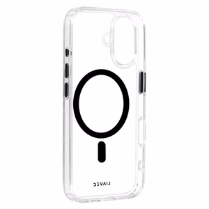 Liavec Blizgus Magnetinis Skaidrus dėklas telefonui Iphone 16 juoda