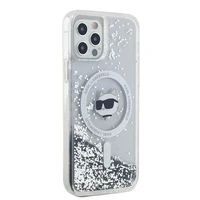 Karl Lagerfeld Skystas Blizgučiai Choupette galvos MagSafe dėklas iPhone 12 / 12 Pro - permatomas