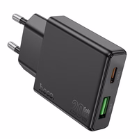 Įkroviklis Hoco Slim N38 (1xUSB-C; 1xUSB 20W) juodas