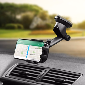 Automobilinis universalus telefono laikiklis Forcell regular arm tvirtinamas ant prietaisų skydelio, juodas