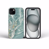 FORCELL F-PROTECT Mirage, karinio standarto išbandytas magnetinis dėklas telefonui IPHONE 16 PLUS, žalias marmuras