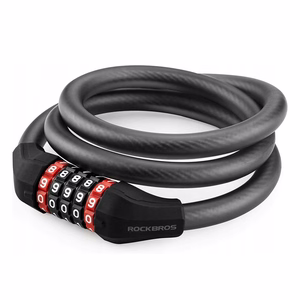 Rockbros RKS507-1BK dviračio spyna su kodu 1.8 m - juoda