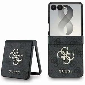 Juodas „Guess Big 4G Logo“ dėklas, skirtas „Samsung Galaxy Z Flip8“