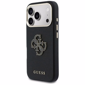 Guess FW dėklas su dervos logotipu iPhone 17 Pro Max - juodas