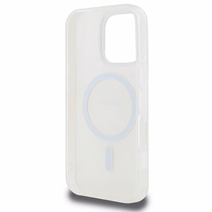 DKNY Kartojamas tekstūros raštas ir juosta magnetinis iPhone 16 Pro dėklas - rožinis