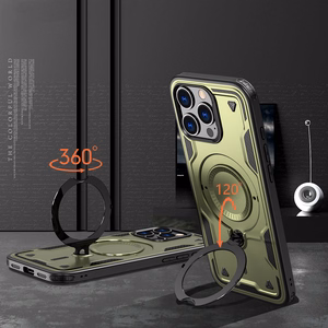 Hybrid Armor Trendy dėklas telefonui su MagSafe iPhone 16 Pro - žalias