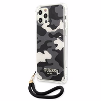 Guess GUHCP12MKSARBK iPhone 12/12 Pro 6.1" juodas/juodas kietas dėklas Camo kolekcija