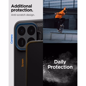 Spigen Rugged Armor dėklas, skirtas Xiaomi 17T Pro, matinis juodas