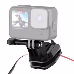 PULUZ motociklo priekinio stiklo laikiklis sporto kameroms (DJI Osmo Action 4, GoPro Hero 12, Insta360 Ace Pro / X4) (juodas)