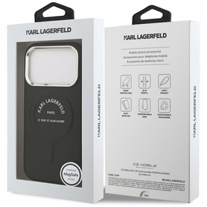 Karl Lagerfeld Karl RSG Logo Magnetinis dėklas telefonui iPhone 17 Pro - Juodas
