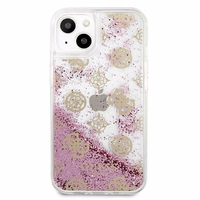 Guess GUHCP13SLGPEPI iPhone 13 mini 5.4" rožinis/rožinis kietas dėklas Peony Liquid Glitter