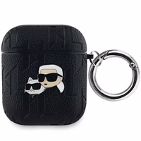 Karl Lagerfeld KLA2PGKCPK AirPods 1/2 dėklas juodas Monogram Karl & Choupette Head