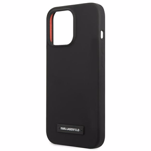Karl Lagerfeld silikoninis plokštelės dėklas iPhone 13 Pro / iPhone 13 - juodas
