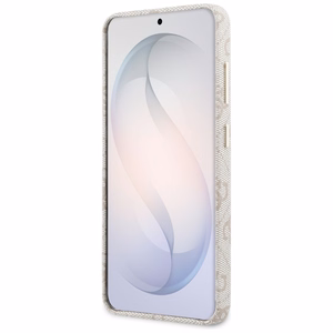 Guess dėklas 4G Rhinestone Round Logo MagSafe skirtas Samsung Galaxy S26 Plus rožinis
