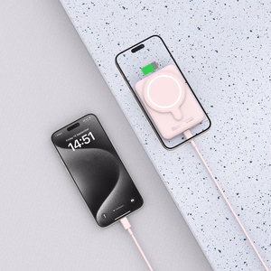 Tech-Protect LifeMag PB11 išorinė baterija su MagSafe 10000mAh 15W USB-C jungtimi - rožinė + USB-C kabelis