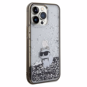 Karl Lagerfeld Liquid Glitter Choupette dėklas telefonui iPhone 13 Pro Max - permatomas