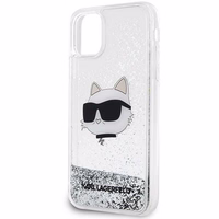 Karl Lagerfeld KLHCN61LNCHCS iPhone 11/XR sidabrinis/sidabrinis kietas dėklas Blizgantis Choupette Galva