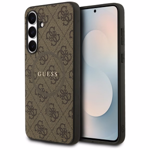 Guess 4G Ring Classic Logo Magnetinis dėklas telefonui Samsung Galaxy S25 FE - ruda