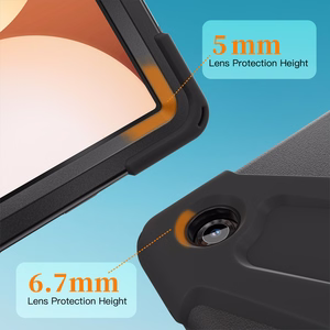 JM Rugged Case Grip dėklas Samsung Galaxy Tab A11+ su dirželiu juodas