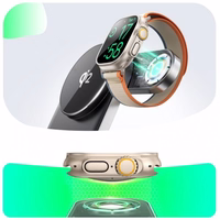 Belaidis įkroviklis Joyroom "JR-W17 3in1" juodas 15W Qi2 (skirtas iPhone / Apple Watch / Airpods)