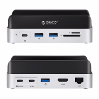 "Orico MiniDock 10-in-1" doko stotis su SSD kietojo disko įkrova - sidabrinė