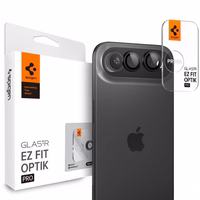Spigen Optik Pro Glas.tR „EZ FIT“ fotoaparato dangtelis, 2 dalių rinkinys iPhone Air telefonui – juodas