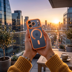 Dėklas iPhone 17 PRO MAX Electro Mag Cover suderinamas su MagSafe oranžinis