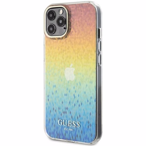 Guess IML Faceted Mirror Disco Iridescent dėklas telefonui iPhone 12/12 Pro - įvairiaspalvis