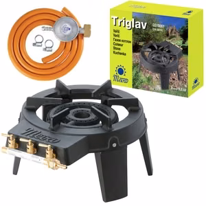 Meva „TRIGLAV“ 3 degiklių pramoninė dujinė viryklė, 9 kW