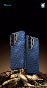 Benks Magnetic Armor Air Armor Grid Kevlar Dėklas Metal Frame 600D (A048) for Samsung Galaxy S26 mėlynas