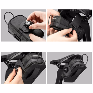 Rockbros P010 0.2L велосипедная подседельная сумка с держателем для бутылки 0.6L - черный
