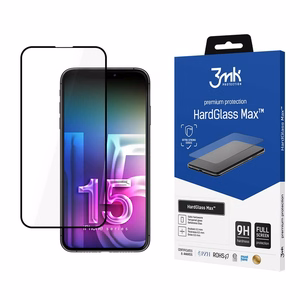 3mk HardGlass Max tempered glass for iPhone 15 Pro