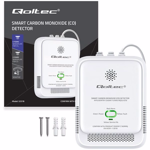 Qoltec 52576 anglies monoksido daviklis | CO detektorius | 85dB signalizacija | LED