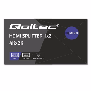 Qoltec 51797 aktyvus HDMI skirstytuvas 2 x HDMI 4K x 2K | 6Gb/s | 60Hz