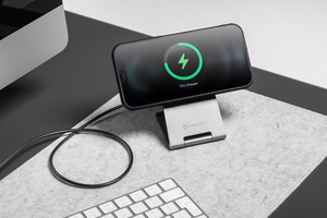 FORCELL F-ENERGY Flip Charge Qi2 15W belaidis įkroviklis suderinamas su MagSafe sidabrinis