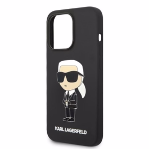 Karl Lagerfeld KLHMP14XSNIKB iPhone 14 Pro Max 6.7" kietas dėklas juodas/juodas Silikoninis Ikonik Magnetinis