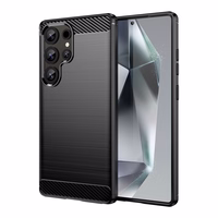 Samsung Galaxy S25 Ultra - anglies pluošto dėklas – juodas