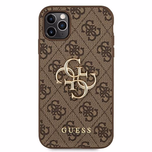 Guess 4G Big Metal Logo dėklas iPhone 11 Pro Max rudas