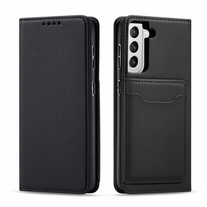 Magnetinis kortelių dėklas Samsung Galaxy S22 + (S22 Plus) piniginė kortelių laikiklis juodas