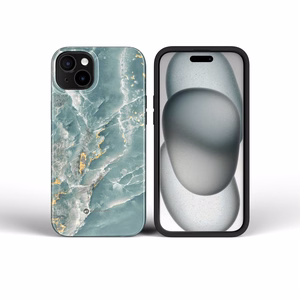 FORCELL F-PROTECT Mirage, karinio standarto išbandytas magnetinis dėklas telefonui IPHONE 16 PLUS, žalias marmuras