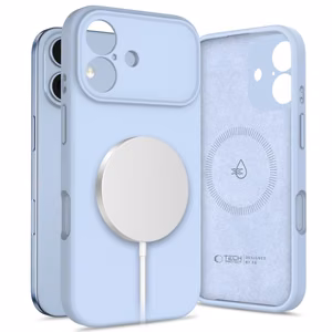 Tech-Protect silikoninis magnetinis dėklas MagSafe iPhone 17 telefonui - mėlynas