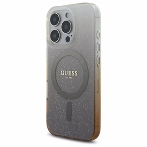 Guess IML Glitter Gradient Magnetinis dėklas telefonui iPhone 16 Pro Max - rudas