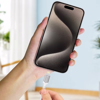 Kabelis Blavec Cable Raptor pluoštinis - Type-C į Lightning - PD 20W 2,4A 0,25 m Apple CarPlay (CRA-CL24WS025) baltas-sidabrinis