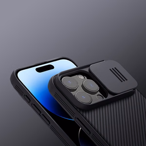 Nillkin CamShield Pro dėklas telefonui iPhone 16 Pro Max su kameros dangteliu - juodas