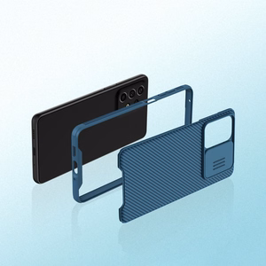 Nillkin CamShield Pro dėklas šarvuotas dėklas su kameros apsauga Samsung Galaxy A73 mėlynas
